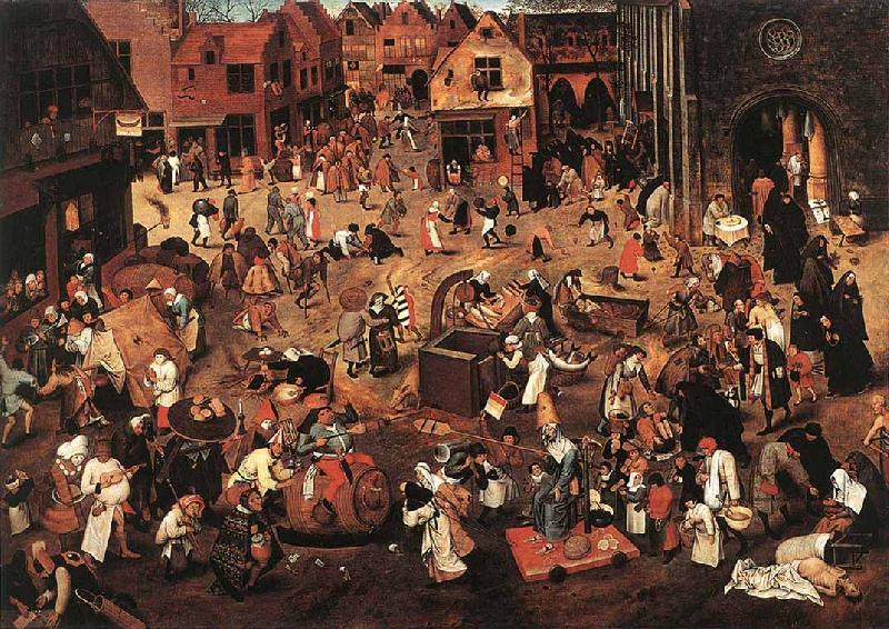 BRUEGHEL, Pieter the Younger Battle of Carnival and Lent f oil painting image